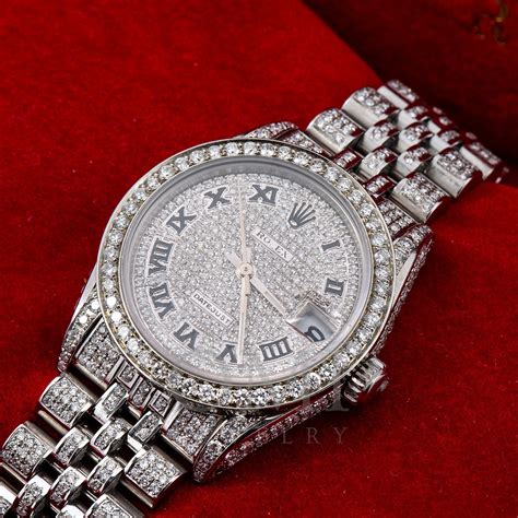 silver diamond rolex